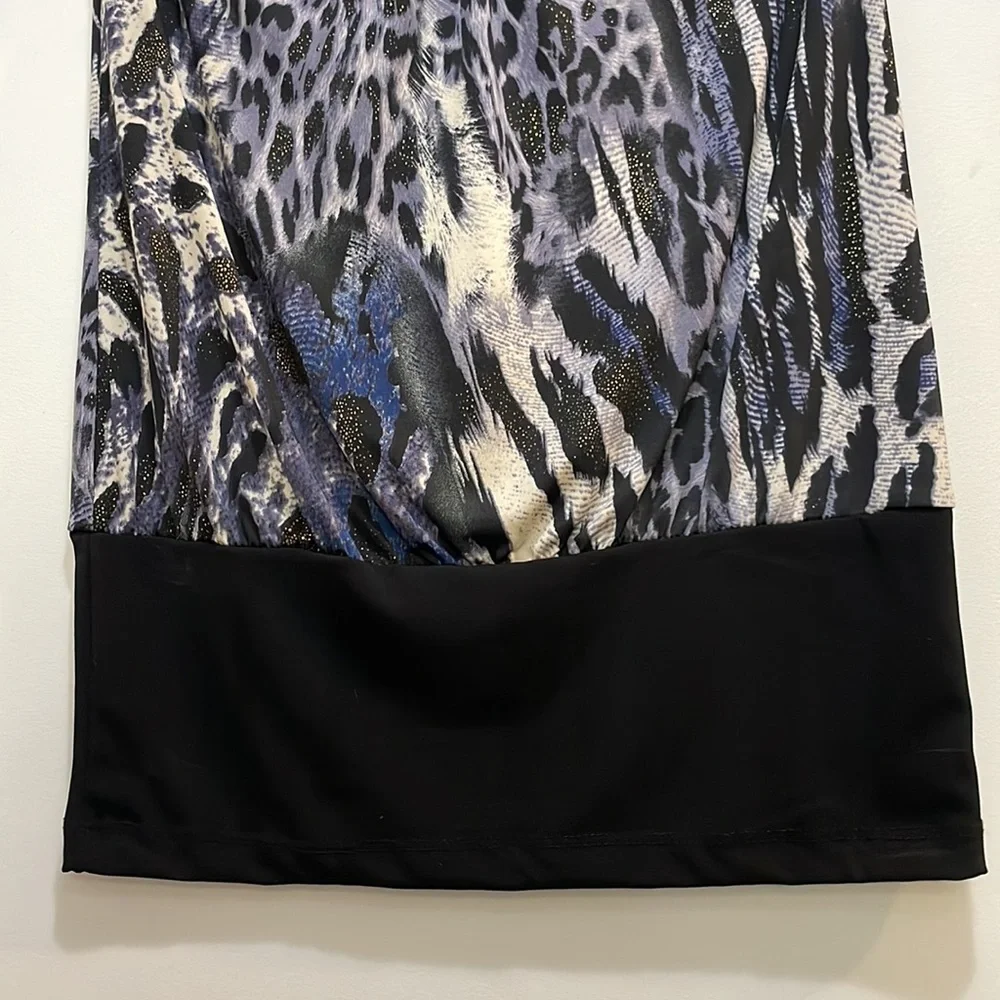 Navy Creme Black & Gold Strapless Leopard Top - Picture 5 of 9